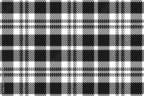 Network tartan pattern fabric, dress seamless plaid background. Club texture textile check vector in grey and black colors.