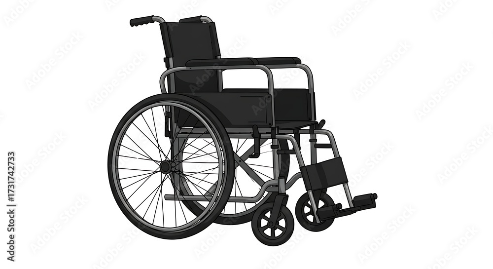 Fototapeta premium Wheelchair illustration isolated on white background mobility accessibility