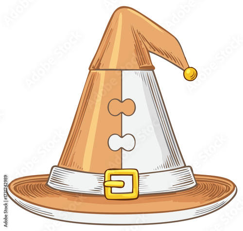 Cartoonish Pilgrim Hat Ornamented with Puzzle Pieces Costume Accessory