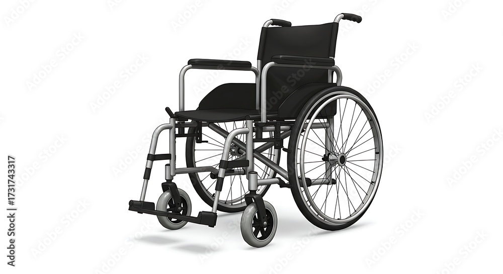 Fototapeta premium Wheelchair isolated on white background for healthcare and mobility needs