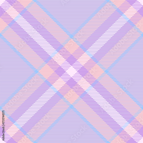Glamour plaid fabric seamless, outfit pattern check textile. Unique background vector tartan texture in light and violet colors.