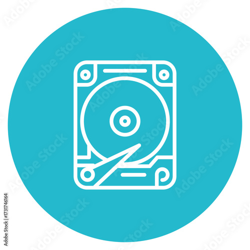 Hard Disk icon vector image. Can be used for Web Hosting.
