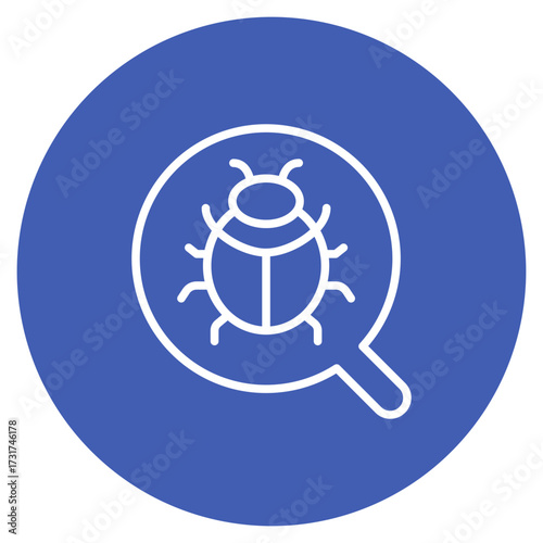 Bug Search icon vector image. Can be used for Web Hosting.