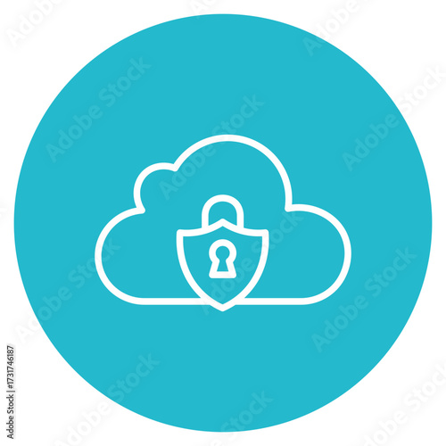 Cloud security icon vector image. Can be used for Web Hosting.