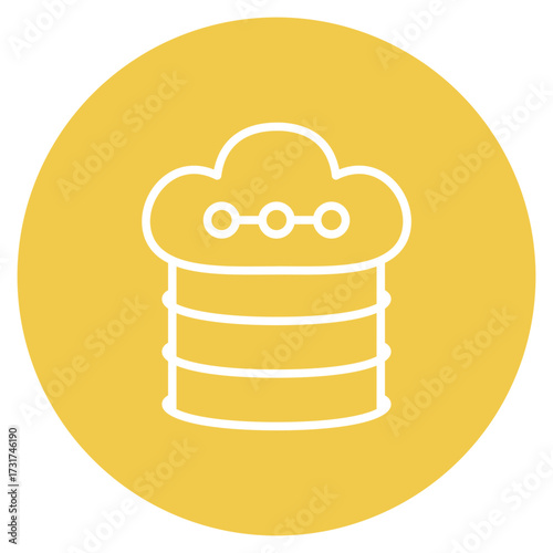 Cloud Database icon vector image. Can be used for Web Hosting.
