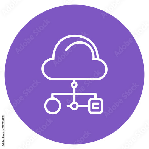 Cloud Connection icon vector image. Can be used for Web Hosting.