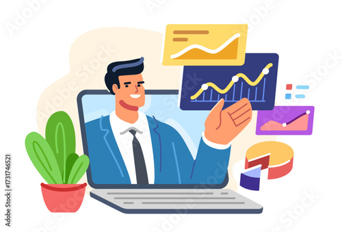 Business strategy online. Monitoring profitable investment. Financial investments and money. Global stock market trading