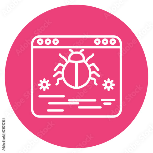 Website Bug icon vector image. Can be used for Computer Programming.