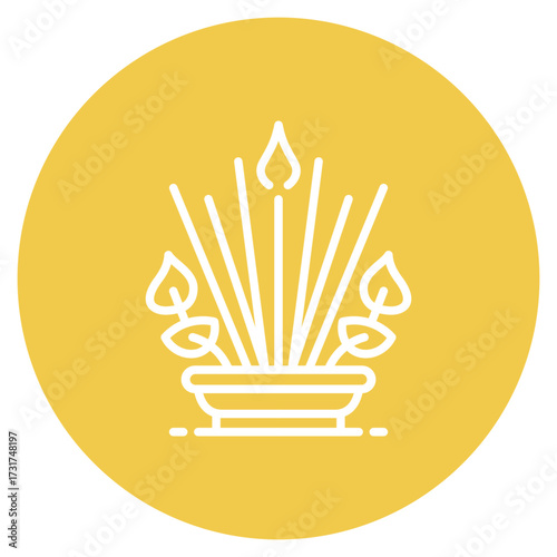 Incense Sticks icon vector image. Can be used for Spa.