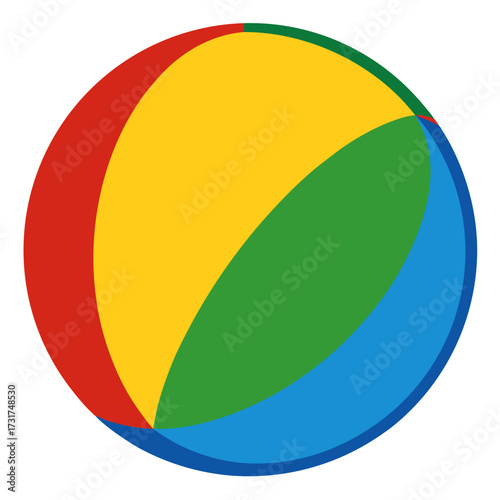 Free Download Beach Ball With Red Yellow Green Blue Panels summer - GFXLoad