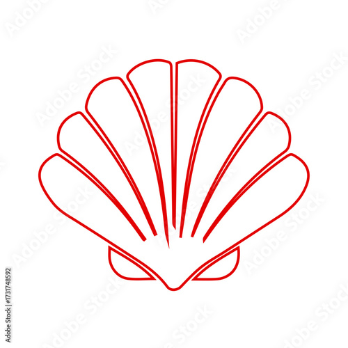 Spiral Seashell Outline Icon - Beach Summer Ocean Marine Life Souvenir Line Art Vector	