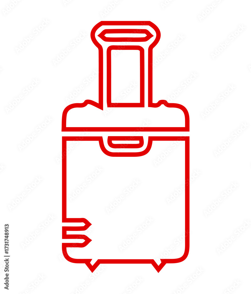 Obraz premium Travel Luggage Bag Outline Icon - Vacation, Trip, Baggage, and Tourism Line Art Vector 