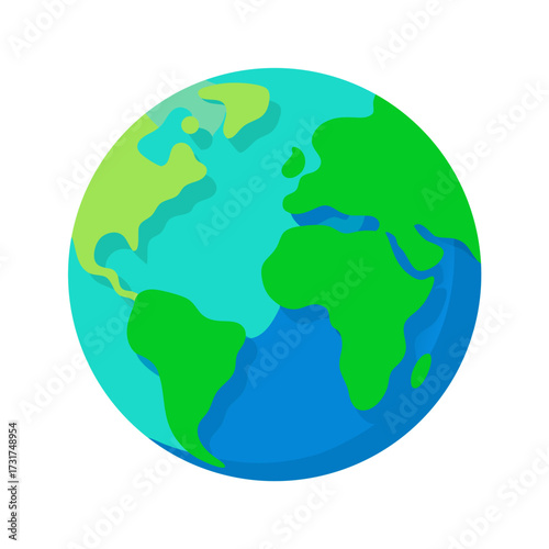 Stylized Earth Globe Showing Continents and Oceans Keywords: earth, globe, planet, world