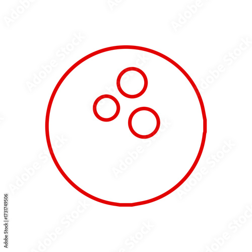 Polished Bowling Ball Outline Icon - Sport, Game, and Leisure Activity Line Art Vector	