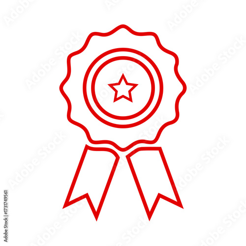Gold Sports Medal Outline Icon - Achievement, Victory, and Competition Award Line Art Vector	