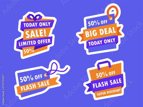 Boxing day sale sticker template collections