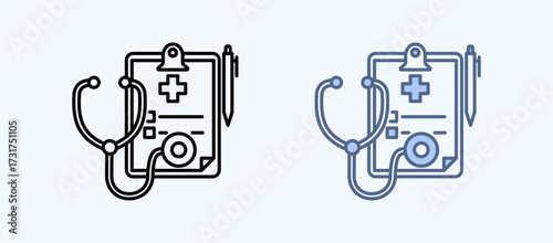 Medical History Multiple Style Icon Collection