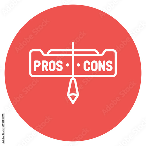 Pros and Cons icon vector image. Can be used for Project Management.