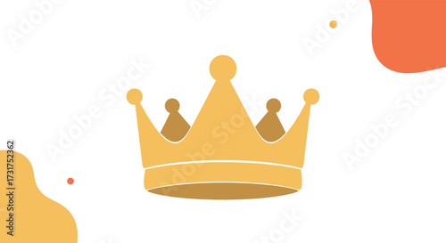 The golden crown represents power success and royalty in a simple illustration.
