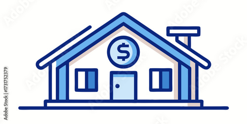 House with dollar symbol representing real estate investment, home value and financial property assets
