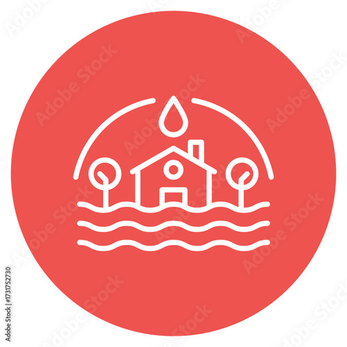 Flood icon vector image. Can be used for Natural Disaster.