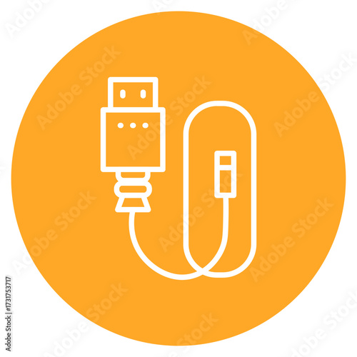 Hdmi Cable icon vector image. Can be used for Electric Circuits.