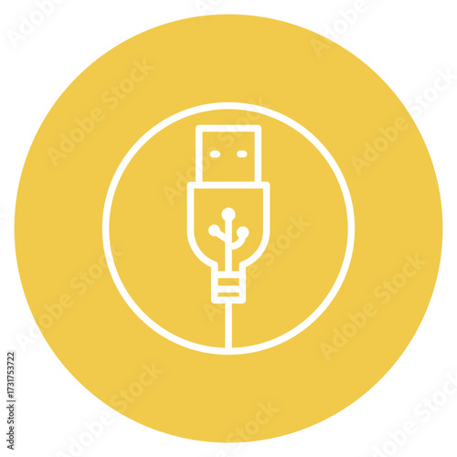 Usb Cable icon vector image. Can be used for Electric Circuits.