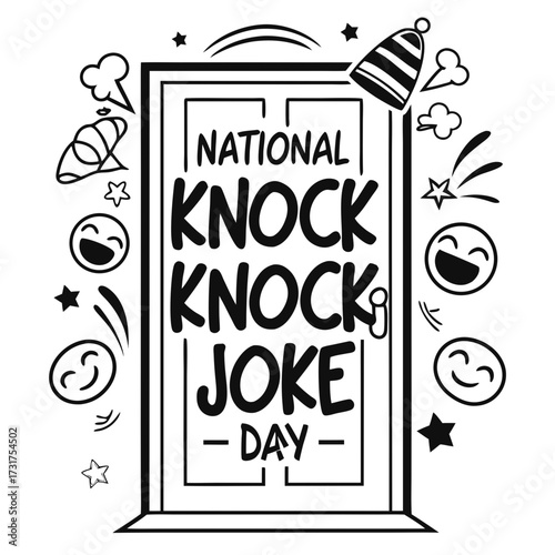 NATIONAL KNOCK KNOCK JOKE DAY vector illustration