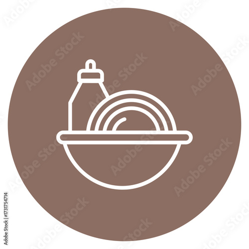 Washing Dishes icon vector image. Can be used for Cleaning and Dusting.