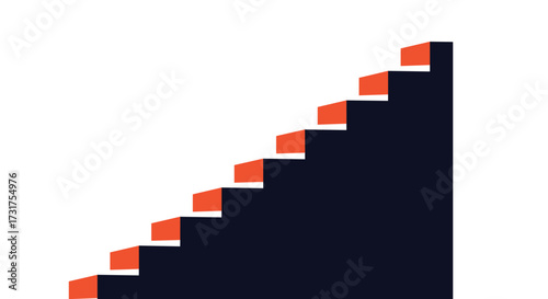 Visualizing progress and growth through upward trending steps and staircases.