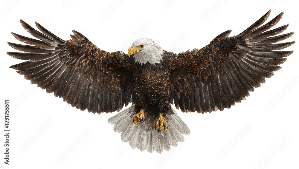 Fototapeta premium Untitled design - bald eagle standing on a Transparent background PNG