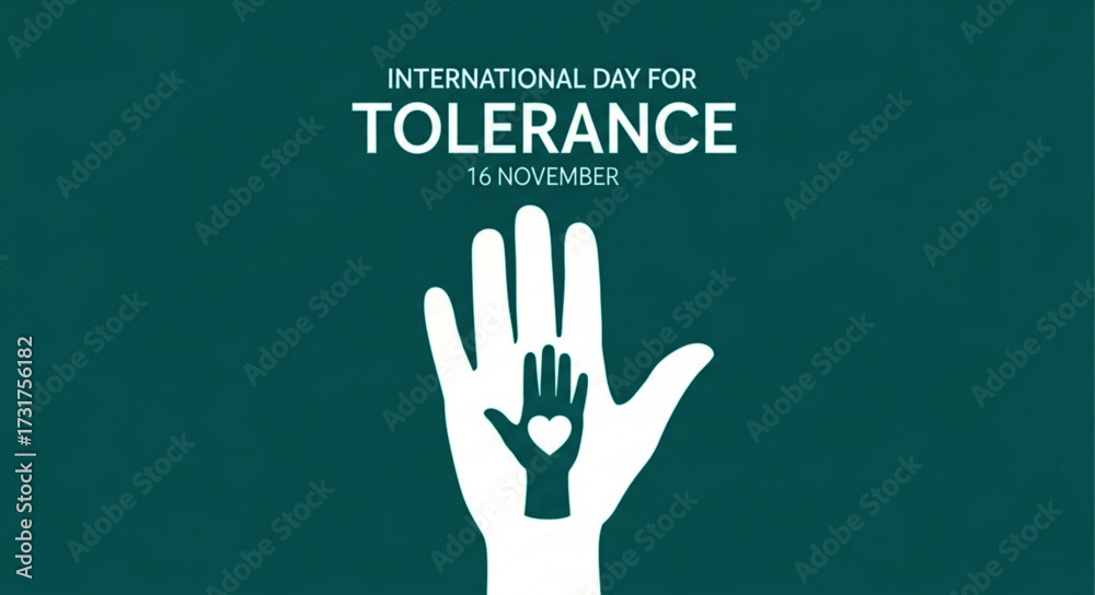 Fototapeta premium Symbolic White Hand Holding Smaller Hand with Heart, Promoting Tolerance.