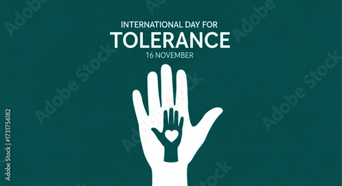 Symbolic White Hand Holding Smaller Hand with Heart, Promoting Tolerance.