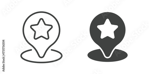 Favorite Location Icon. Line and glyph solid icon