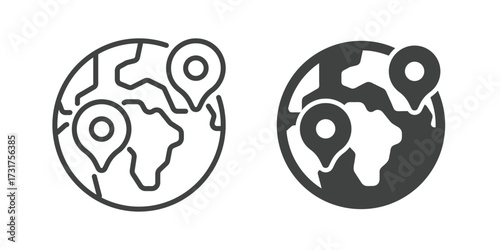 Geolocation Icon. Line and glyph solid icon