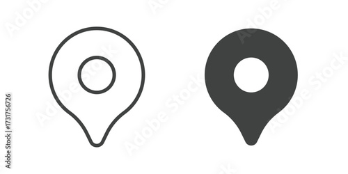 Map pin Icon. Line and glyph solid icon