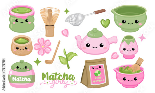 Cute Matcha grade ceremonial tools sticker set