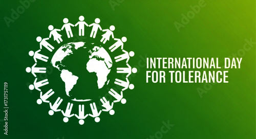 International Day for Tolerance: White World Globe Surrounded by Human Figures