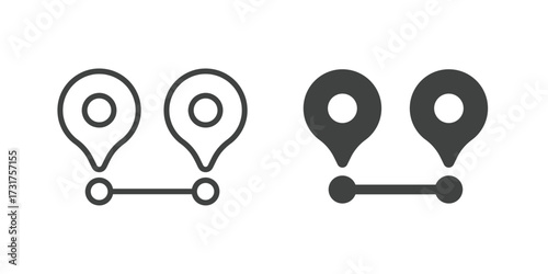 Distance Icon. Line and glyph solid icon