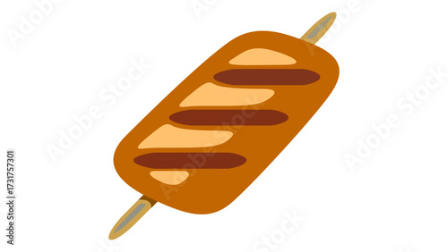 Corndog with Sauce Illustration