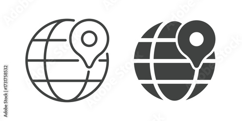 Geolocation Icon. Line and glyph solid icon