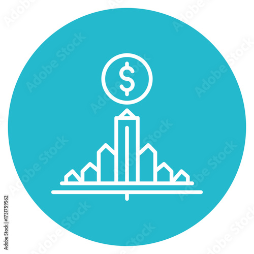 Financial Risk icon vector image. Can be used for Risk Management.