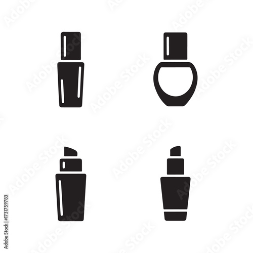 Foundation Bottle Solid Cosmetic Icons Pack