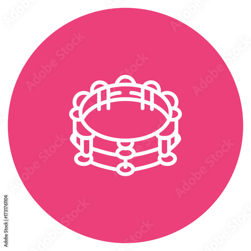 Tambourine icon vector image. Can be used for Festa Junina.