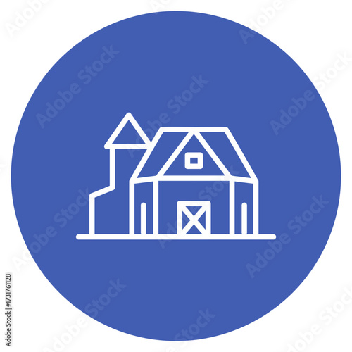 Country Farmhouse icon vector image. Can be used for Festa Junina.