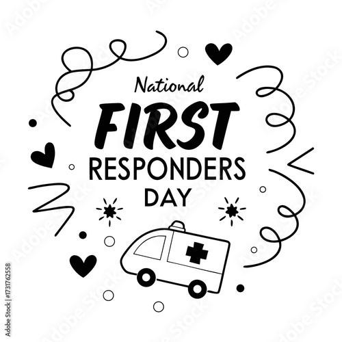 NATIONAL FIRST RESPONDERS DAY vector illustration