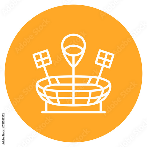 Stadium Lights icon vector image. Can be used for Rugby.