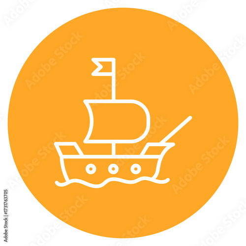 Pirate Ship icon vector image. Can be used for Ocean.