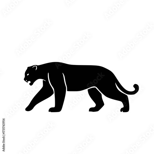 Majestic Black Panther Silhouette Stalking Gracefully Through the Wilderness