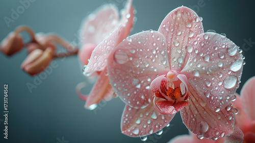 Elegant white iris flower in full bloom with delicate petals adorned by morning dew, beautifully illuminated against a golden bokeh background, symbolizing purity, grace, serenity, natural beauty, and